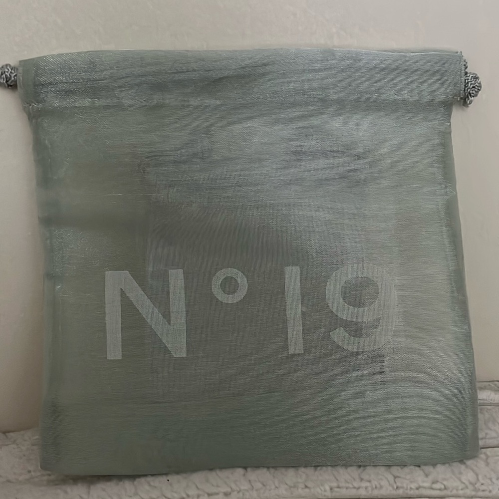 Chanel No 19 Silver Large drawstring bag